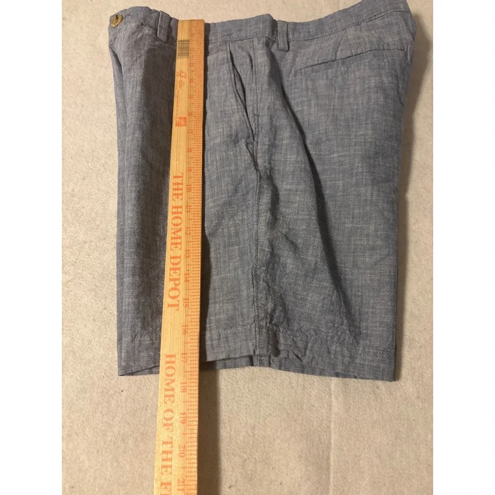 Banana Republic Chambray Shorts Mens 32 Blue Excellent Flat‎ Front Casual 9in